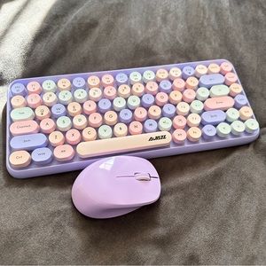 NACODEX Purple Wireless Bluetooth Keyboard & Wireless Bluethtooth Mouse